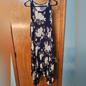 Floral Navy Skater Dress